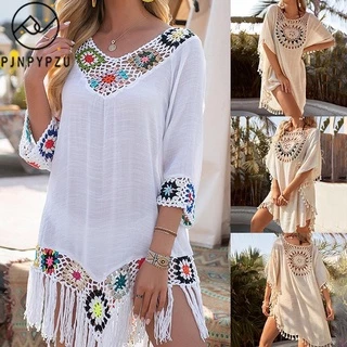 Vestido kimono curto Saida de Praia Bata kafta