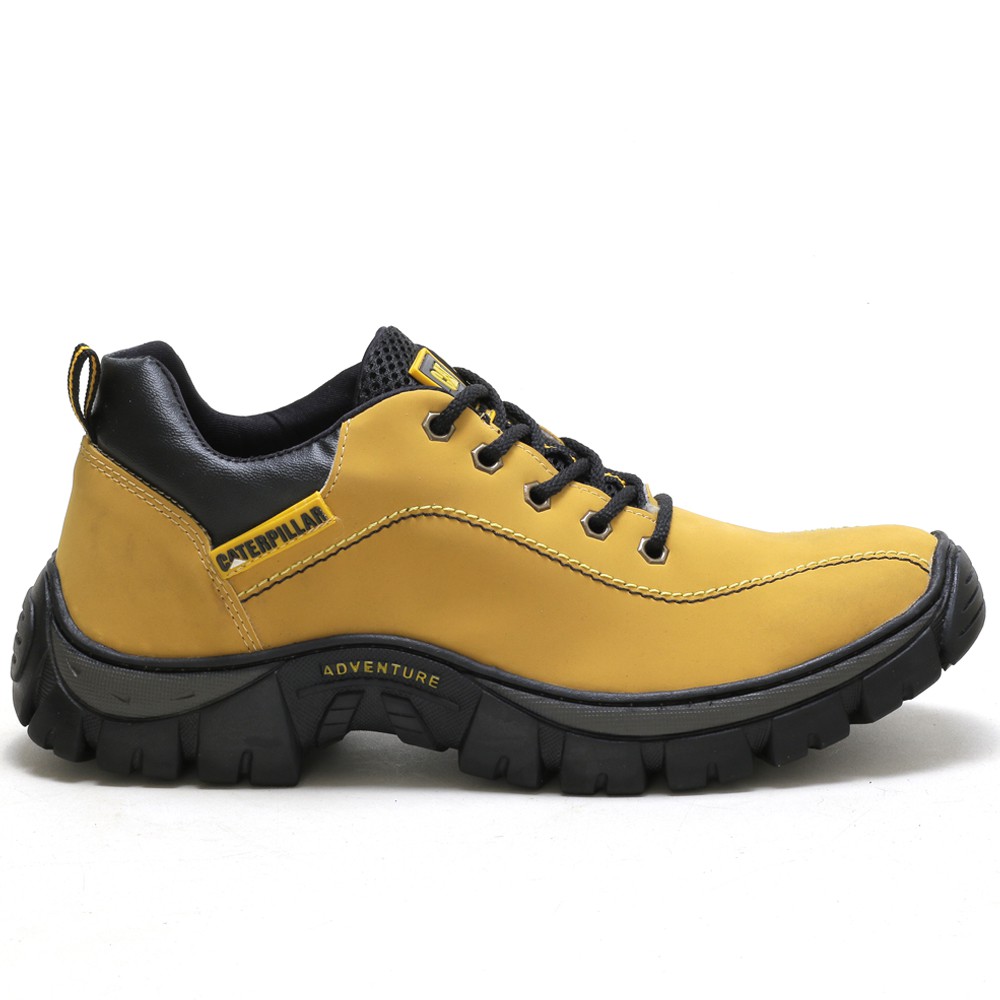 Bota Caterpillar Masculino Tênis Couro Ecológico Promoção Imperdível dia  dos pais - Escorrega o Preço