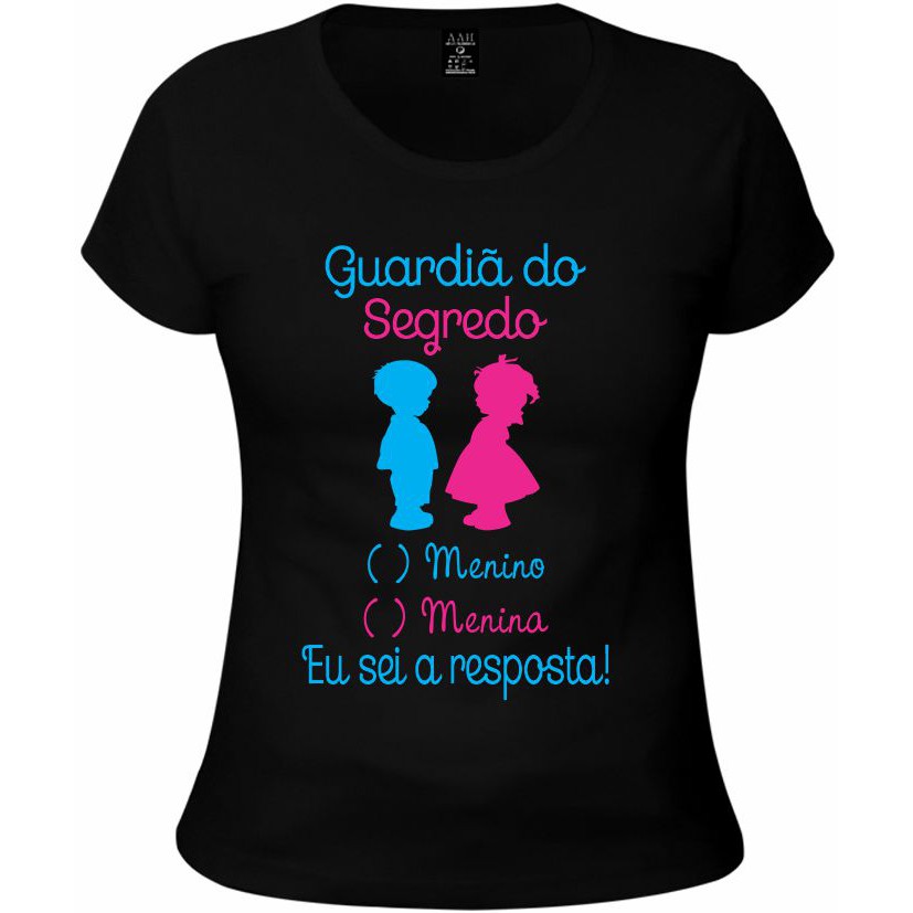 Camiseta Baby look Feminina ch de beb ch revela o Guardi do