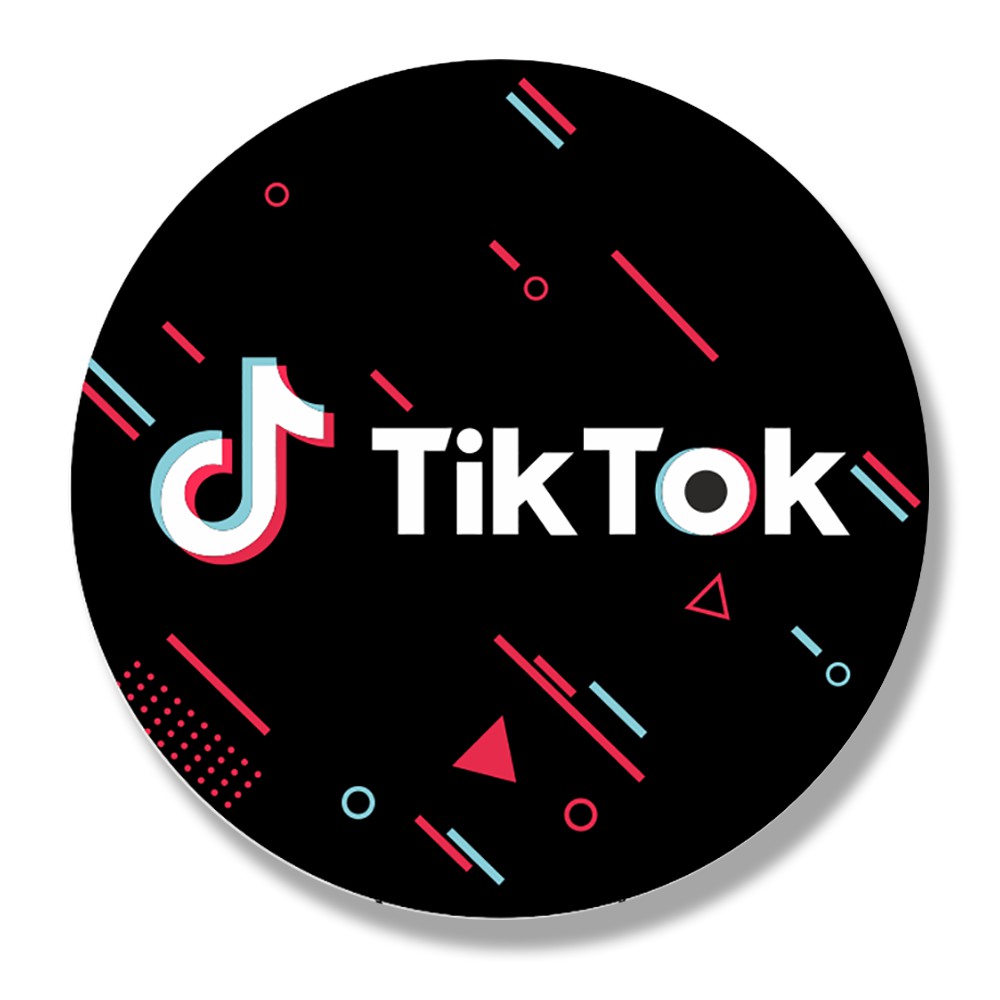 Adesivo redondo tik tok png