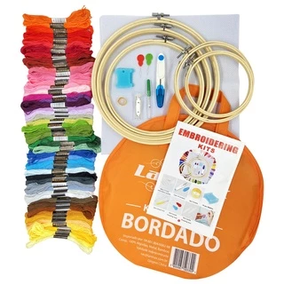 Kit para Bordado Ponto Cruz Bordar Iniciante Completo + Bolsa