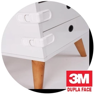 10 Travas Lateral de Gaveta Branco Segurança Bebê - Adesivo 3M VHB em Oferta na Shopee