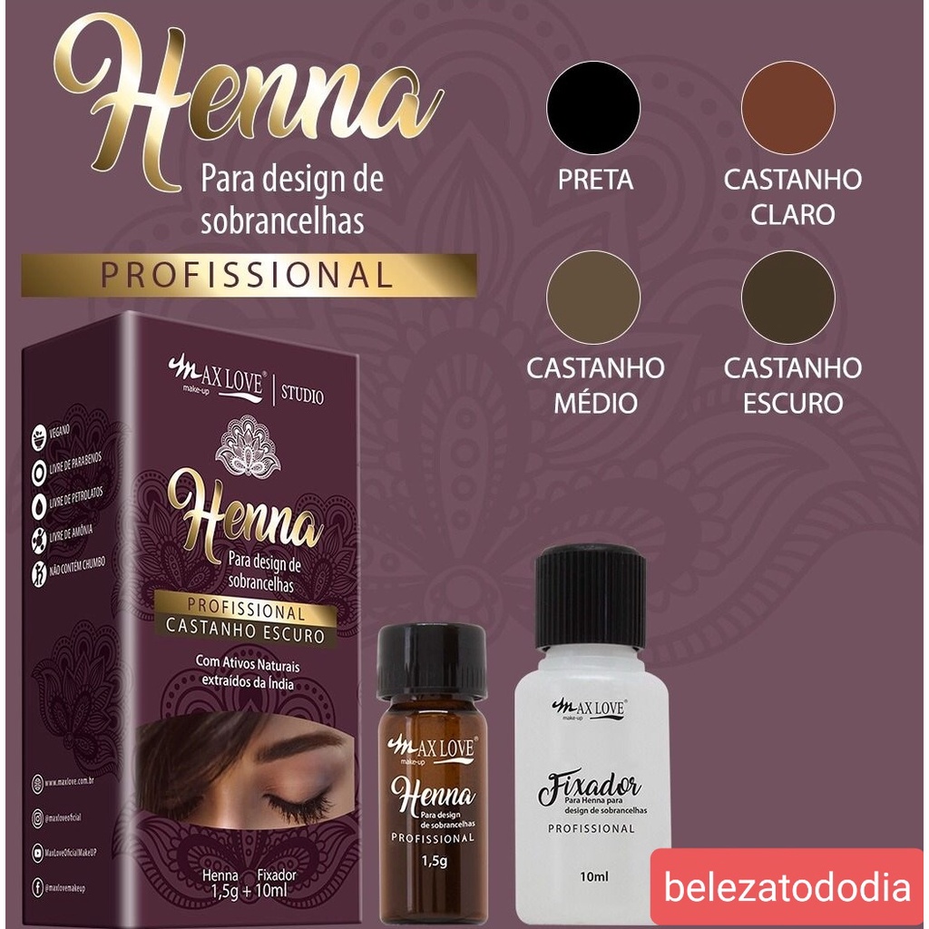 Henna Para Sobrancelhas Com Fixação Hena De Efeito Natural Creme max ...