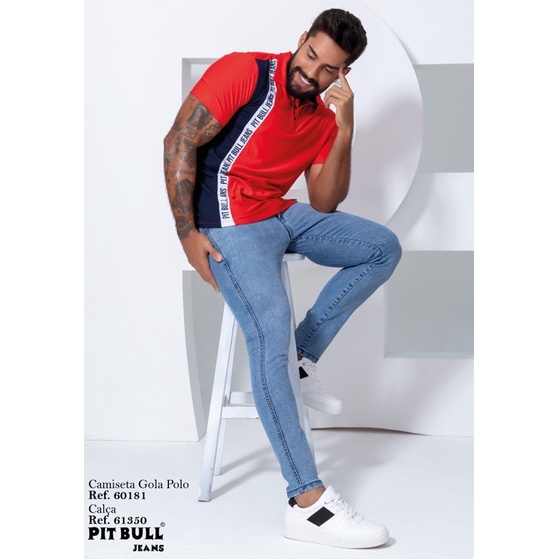 calça jeans masculina estilosa original pit bull jeans Shopee Brasil