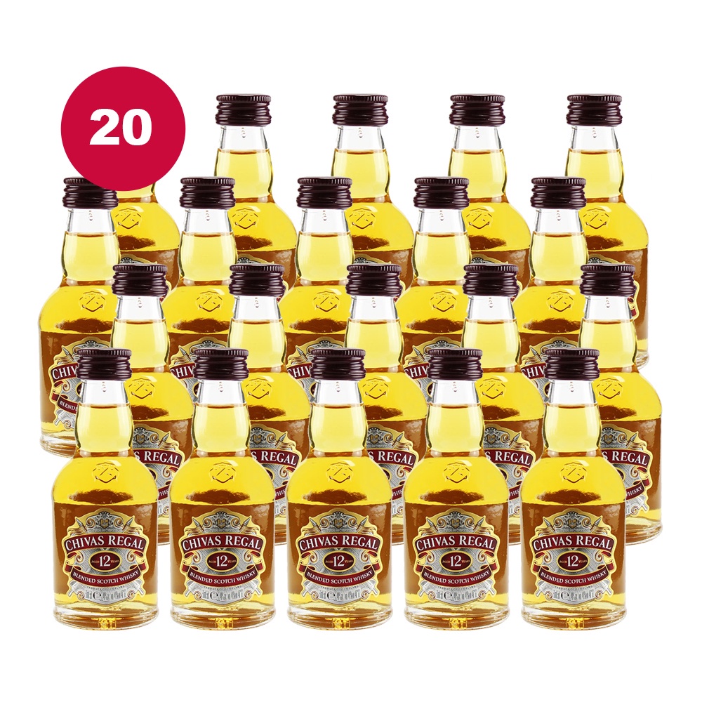 Pack 20 Un Mini Whisky Chivas 12 anos 50ml Miniatura Original | Shopee ...
