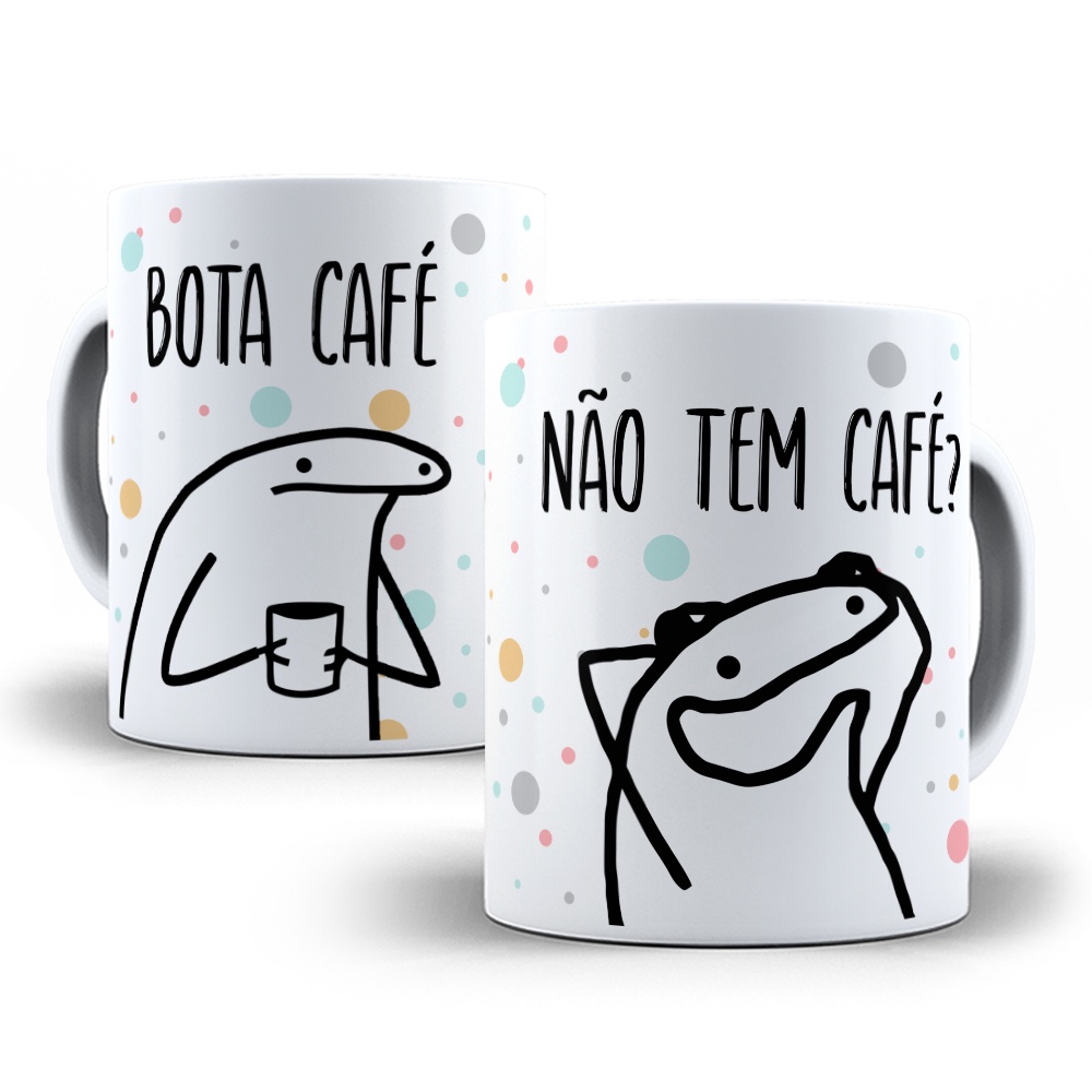 Caneca Flork Meme Bentô Divertida - Com Café & Sem Café