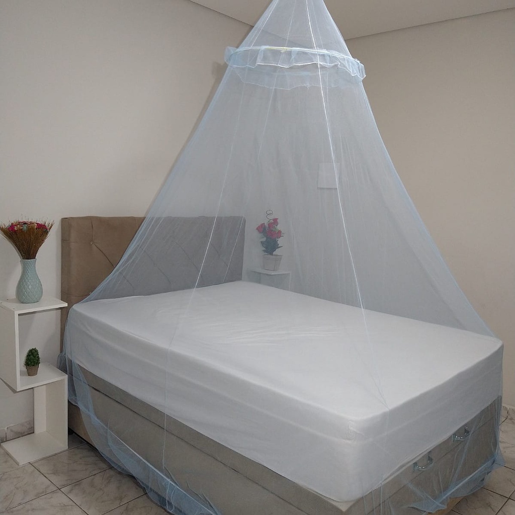 Mosquiteiro renda filó serve cama casal e solteiro para proteger de ...