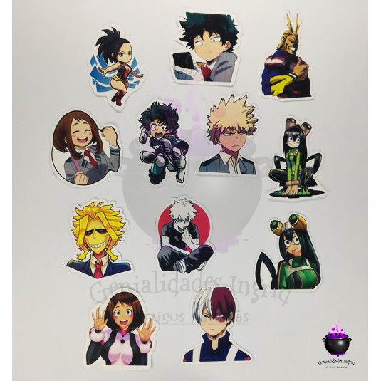 Kit 10 Adesivos Personagens Anime Boku no Hero My Hero Academia