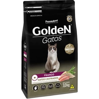 Ração Golden Gatos Adultos Castrados Frango 3kg