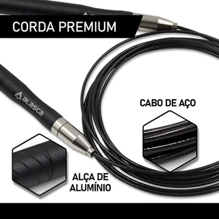 Corda de Pular Ultra Resistente (aço) Ajustável com Rolamento - 3 metros -Premium Alasca