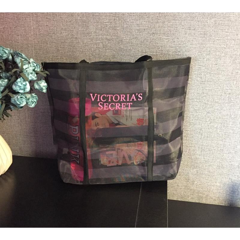 Hot Sale】High-capacity Victoria's Secret Net Tote Bag Waterproof