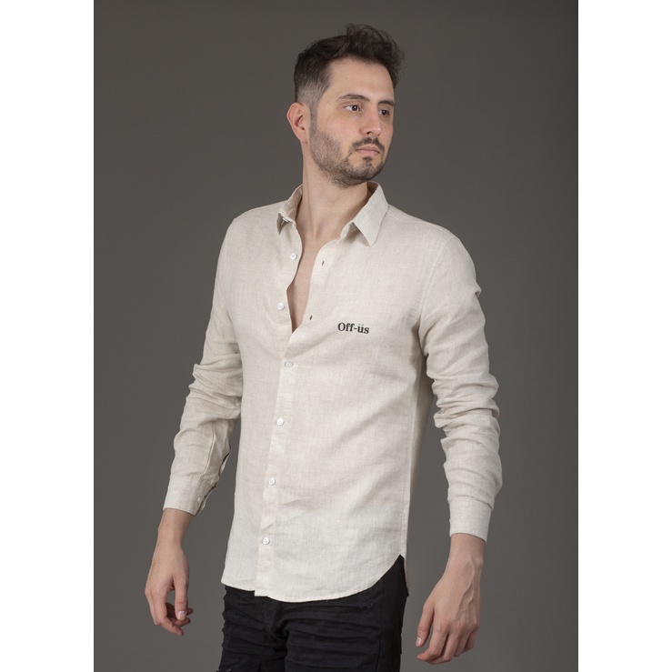 Camisa de deals linho cru masculina