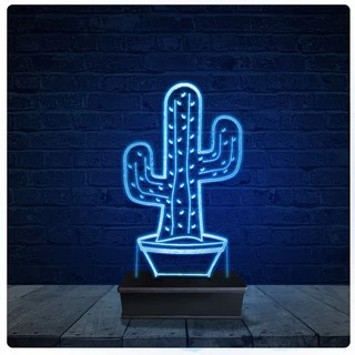 Luminária Led Acrilico Abajur - Cacto Cactos 02