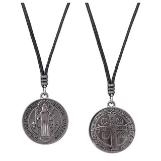 Cordão Encerado Masculino Medalha São Bento Aço Inox Cirúrgico