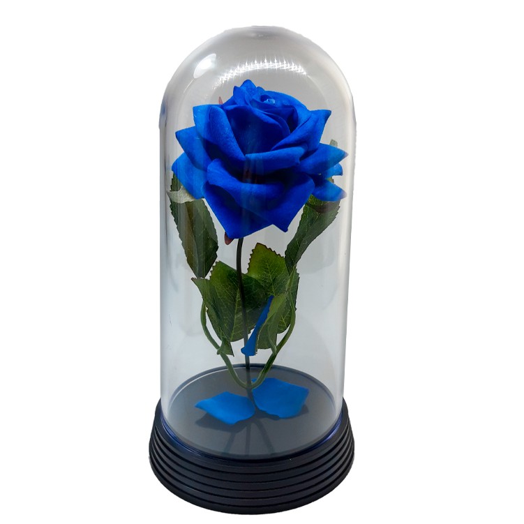 Cúpula A Rosa Encantada da A Bela e A Fera / Redoma O Pequeno Príncipe Presente para namorada Natal Base na cor Preto e Rosa Azul