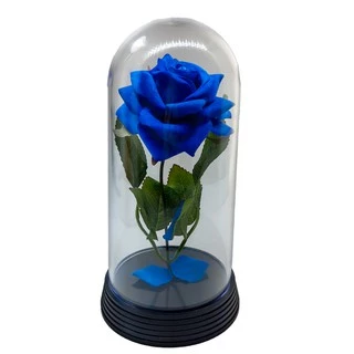 Cúpula A Rosa Encantada da A Bela e A Fera / Redoma O Pequeno Príncipe Presente para namorada Natal Base na cor Preto e Rosa Azul