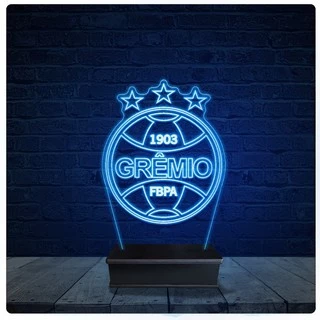 Luminária Led Acrilico Abajur - Grêmio Time Futebol 10