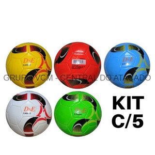 kit com 5 bolas de futebol para recreação no atacado a pronta entrega