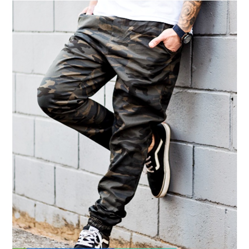 Calca Jogger Masculina Camuflada Militar Exercito verde Skinny Premium.