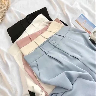 Calça De Terno Para Mulheresa Versão Coreana Da Verão Preta Selvagem De Perna Larga RTUV