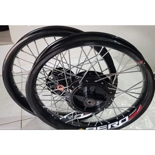 Par aro roda aero + cubo + raios titan 125 150 160 disco dianteiro