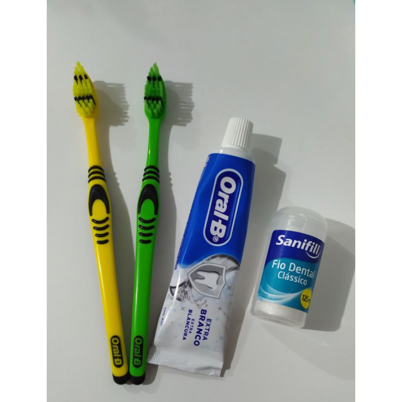 kit escova de dente, pasta de dente e fio dental | Shopee Brasil