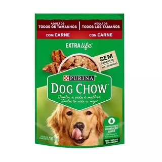 Ração Úmida Dog Chow Sachê Cães Adultos Carne 100g