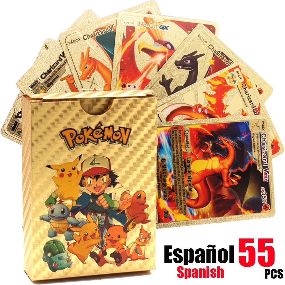 Cartas Pokémon Douradas Vmax e GX em Inglês ou Espanhol 54