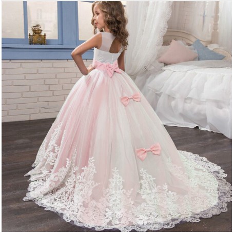 Wfrv Vestido Infantil De Princesa Para Festa De 6-14 Anos Shopee