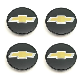 Kit 04 Calotinha Central Tampa Miolo de Roda Original GM Preto 56mm