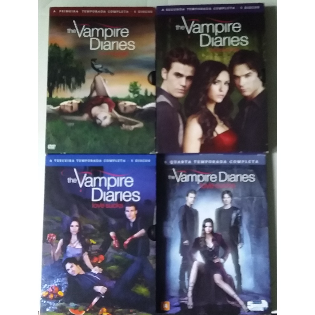 Diários De Um Vampiro, todas as temporadas box capa dura + mídias prensadas