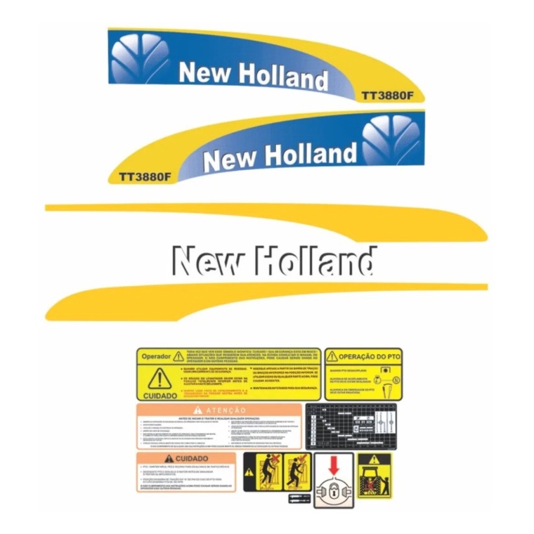 ADESIVI DECALCOMANIE NEW HOLLAND TS 130 A PER TRATTORI AGRICOLI GOMMATI