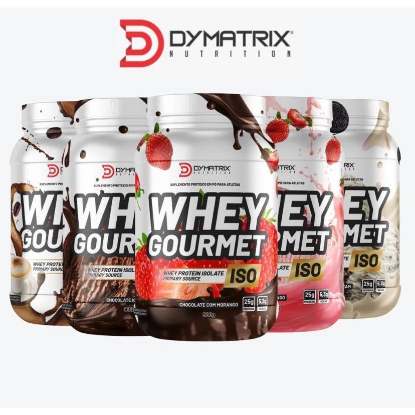 KIT 2UN Whey Whay Wey Proteico Isolado Gourmet ISO Dymatrix 900g Massa Magra