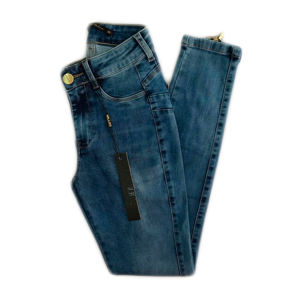 Calça Jeans Miller Deluxe Skinny Zíper na Perna Modelagem Empina Bumbum  CM18