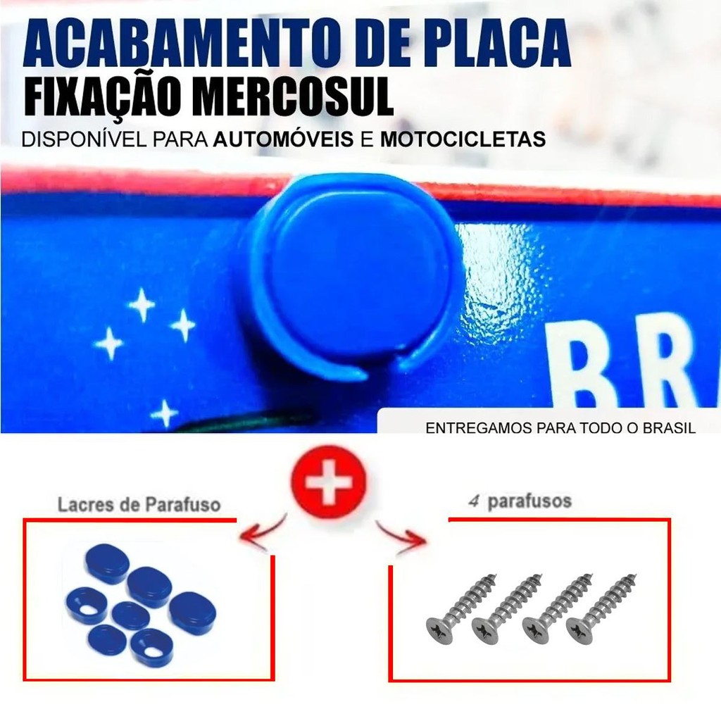 Lacre De Parafusos Para Placa Carro Mercosul Anti Furto