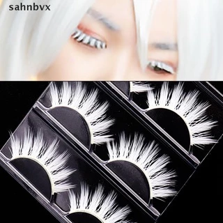 SABVX 3 Pares Branco Cílios Cosplay Maquiagem Natural Faixa Longa Cruzada Falsa