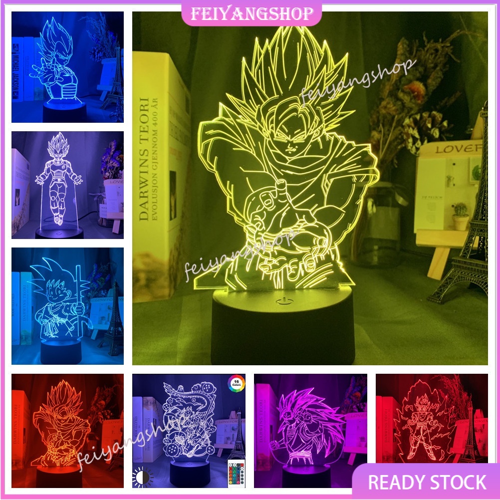 Luminária Led 3d, Vegeta, Dragon Ball Z, desenho, decoração, 16