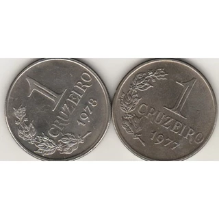 1 kg de moedas de 1 cruzeiro de 1970, 1972,1974,1975 e 1976