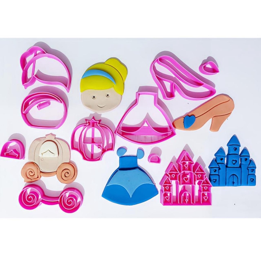 Kit Cortadores Biscoito Princesa Cinderela Pasta Americana Shopee Brasil