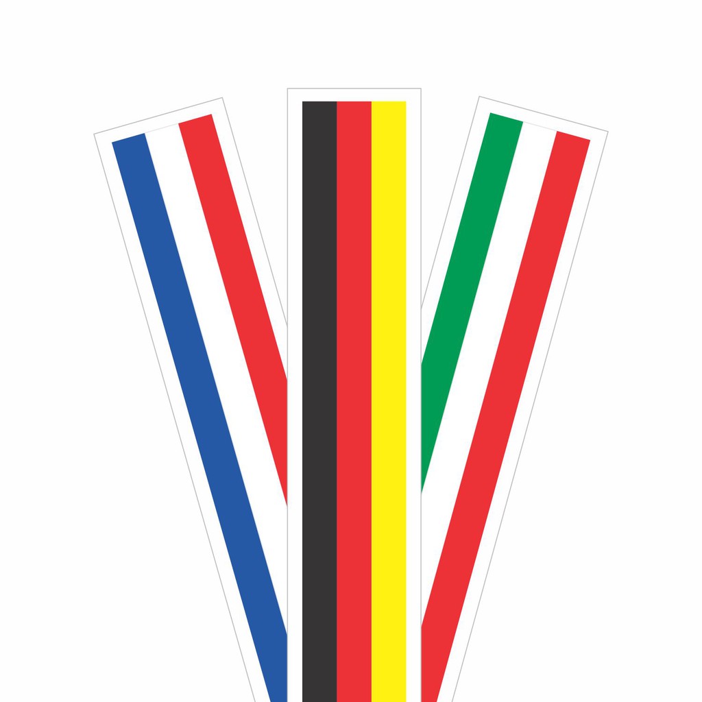 Adesivo Para Carro Faixa Bandeira Países Alemanha França Ou Itália
