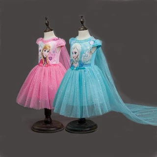 Vestido de princesa de Verão para meninas Fantasias de aniversário para idades compreendidas entre 2 e 10 anos