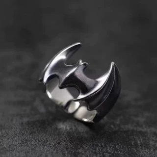 Anel Ajustável em Prata Pura 925 Legítima Original Batman