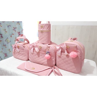 Kit Bolsas Maternidade Menina Personalizada Jardim Encantado Mala Luxo Pink