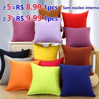 Almofada De Sofá Em Cor SóLidade Cheia Completa 40x40 Com Ziper Invisivel Colorida Varias Cores Oxford Nacional Almofada , Sem NúCleo De Almofada