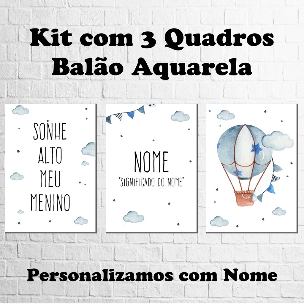 Quadro Menino Nome e Significado balão