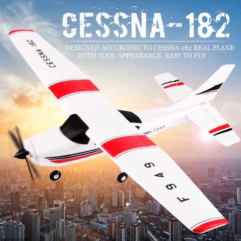 2.4G 3 CH Controle Remoto o Glider Cessna-182 RC modelo de avião