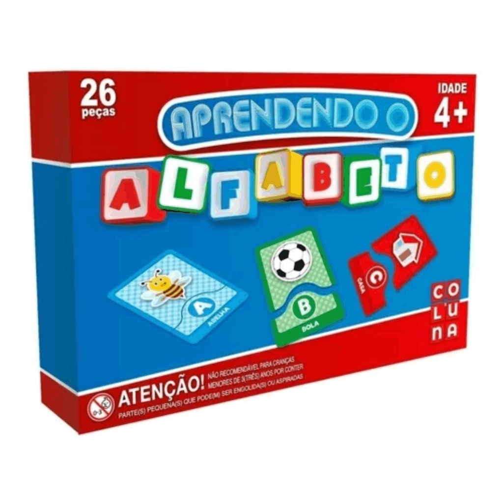 Brinquedo Jogo Pedagógico Educativo Divertido Colorido Aprendendo O Alfabeto  Letras 26 Peças Aprendizado Alfabeto Alfabetização