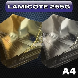 Papel Lamicote 255g A4 Dourado / Prata (Brasilcote) O Melhor para Topo de Bolo! Prateado Ouro