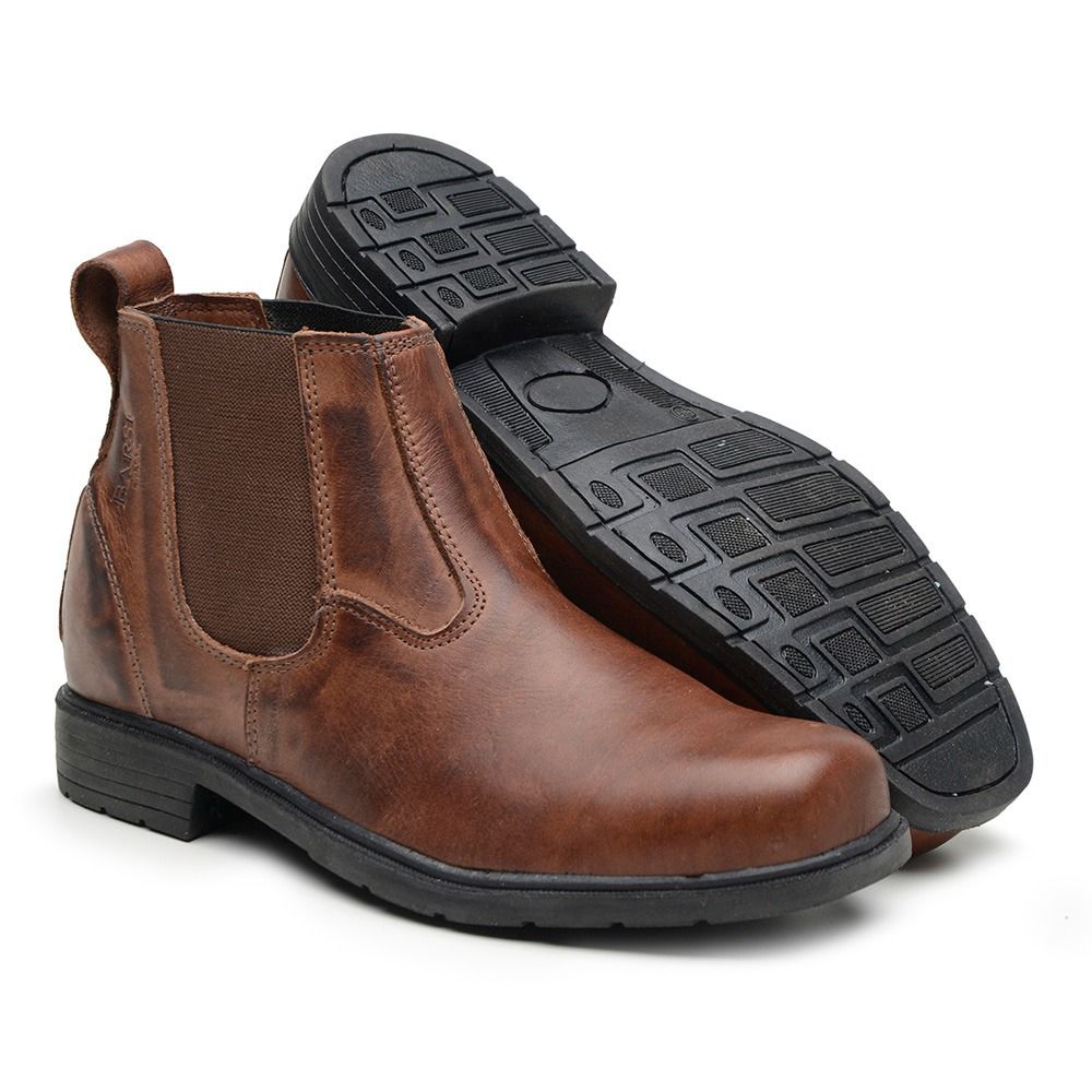 Botina Mateira Couro legítimo Bota Masculina Passeio & Trabalho Roça Country Reforçada