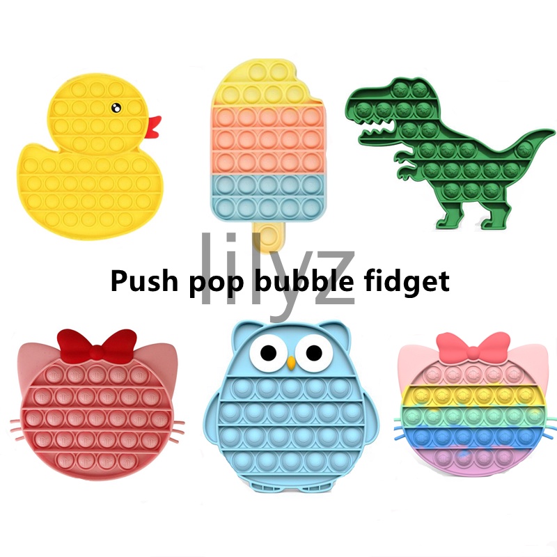 Pop It Fidget Toy Bubble Dinossauro Colorido - Mini China Atacado
